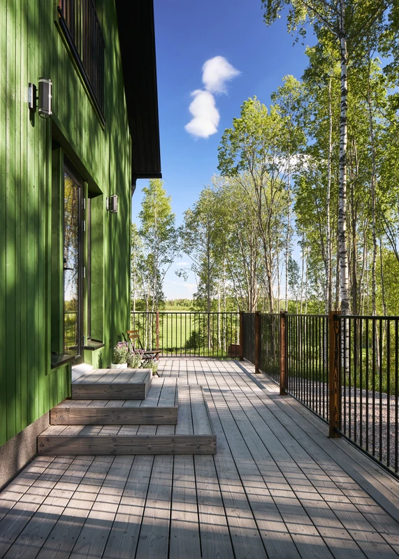 Beautifully greying charred terrace