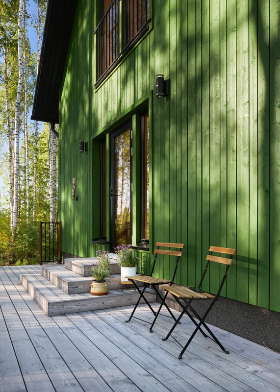 Beautifully greying charred terrace
