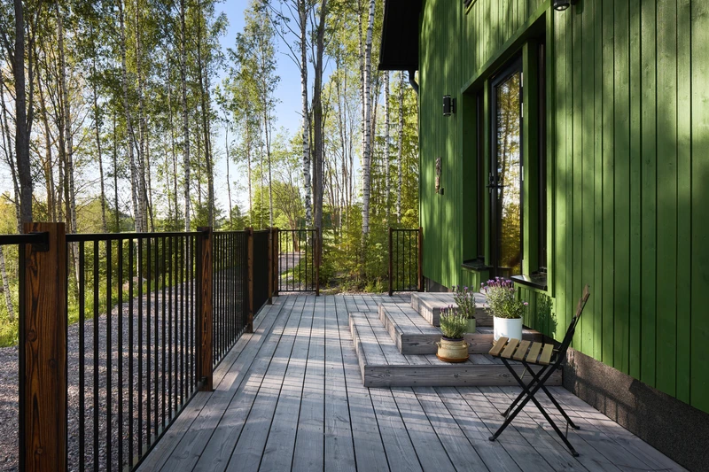 Beautifully greying charred terrace