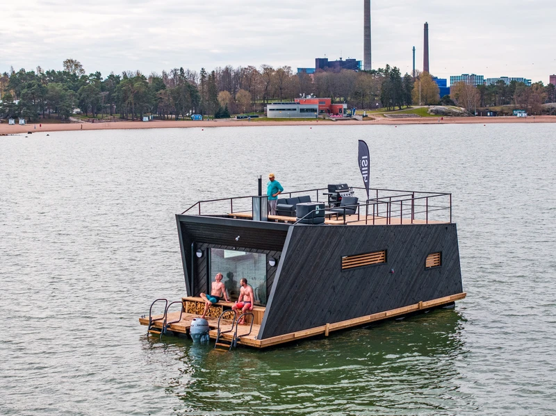 Saunalautta Hiisi – Hiilletyt seinät sisällä ja ulkona
