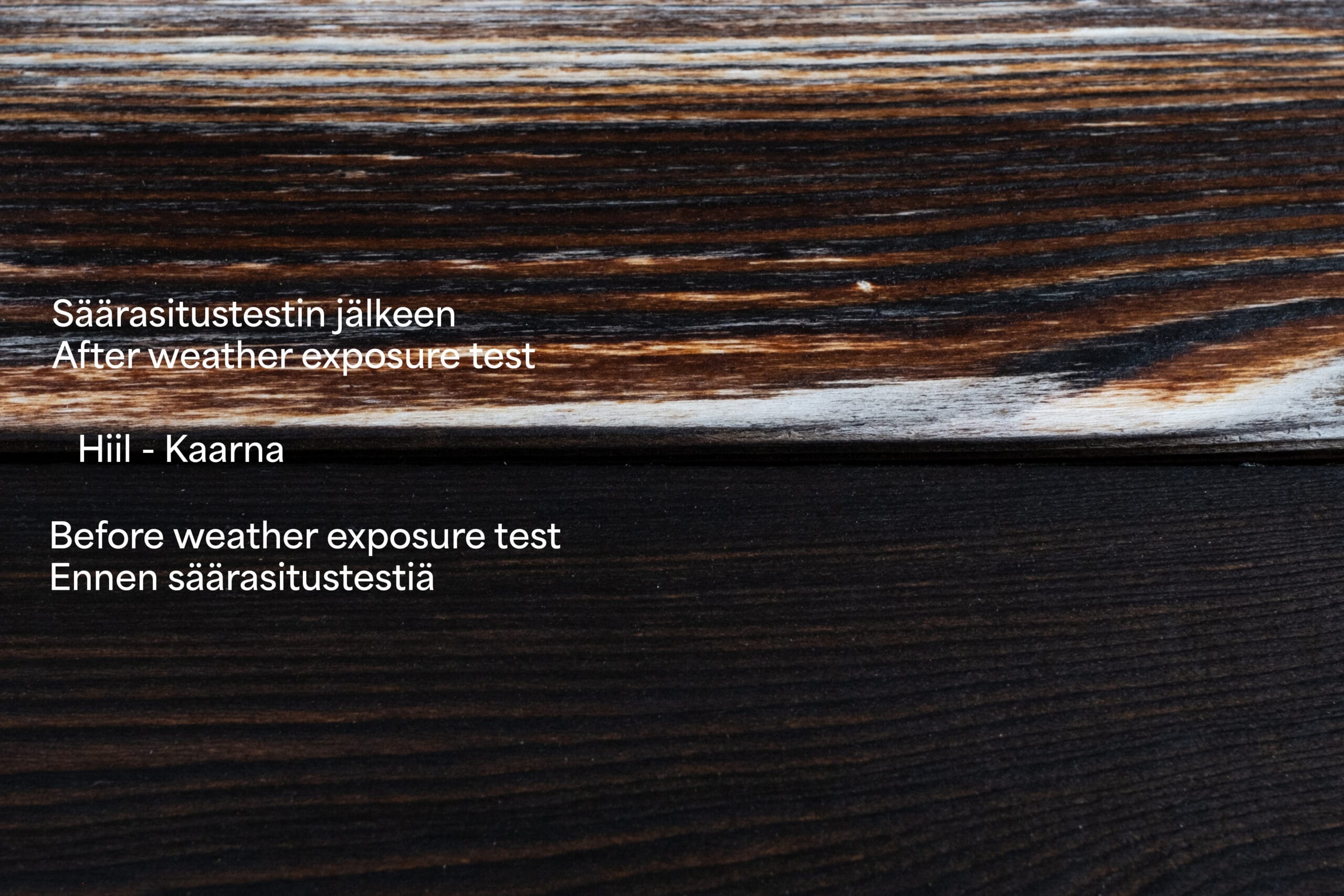 Kaarna - Säärasitustestin tulokset - Weathering test results