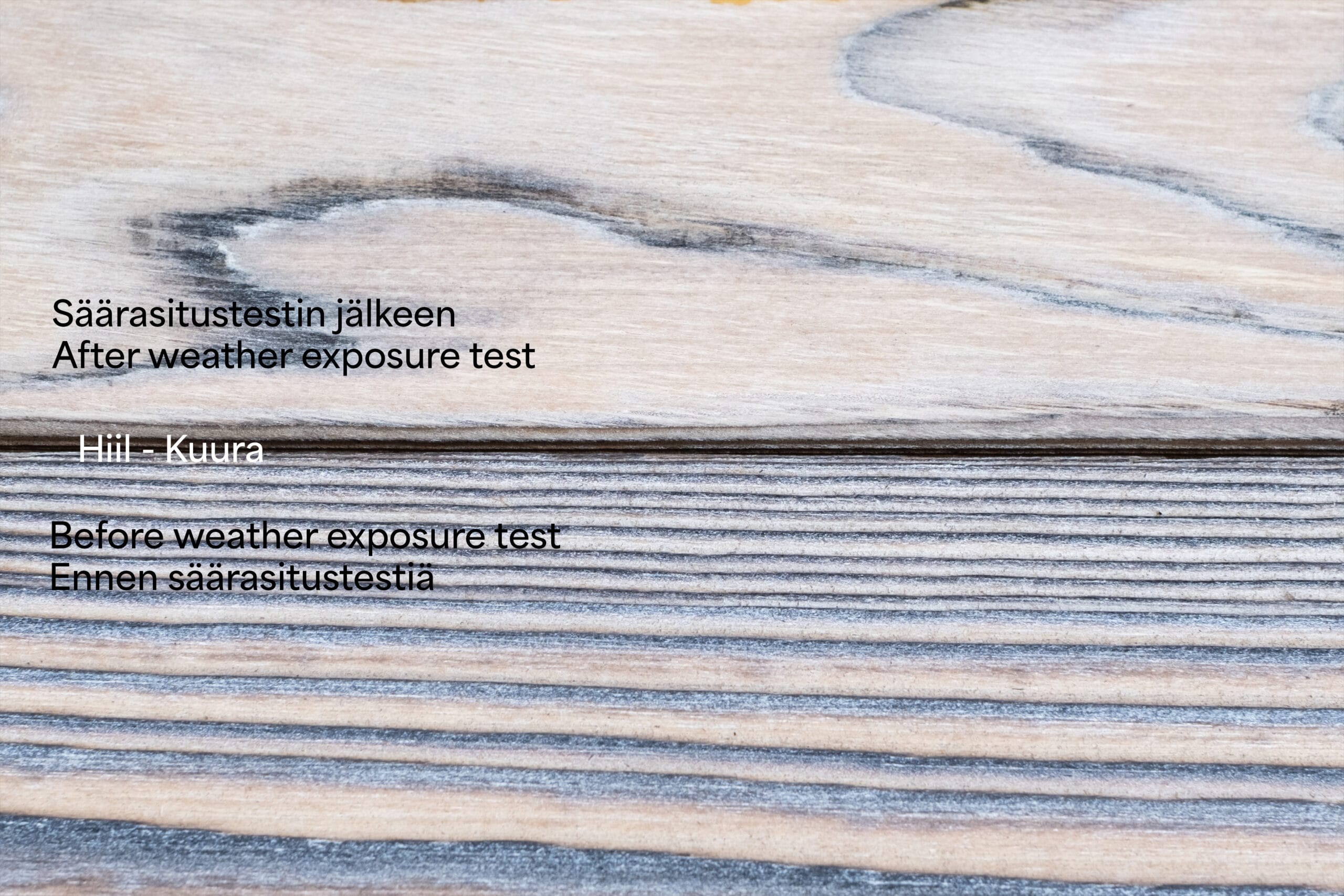 Kuura - Säärasitustestin tulokset - Weathering test results Kuura - Säärasitustestin tulokset - Weathering test results