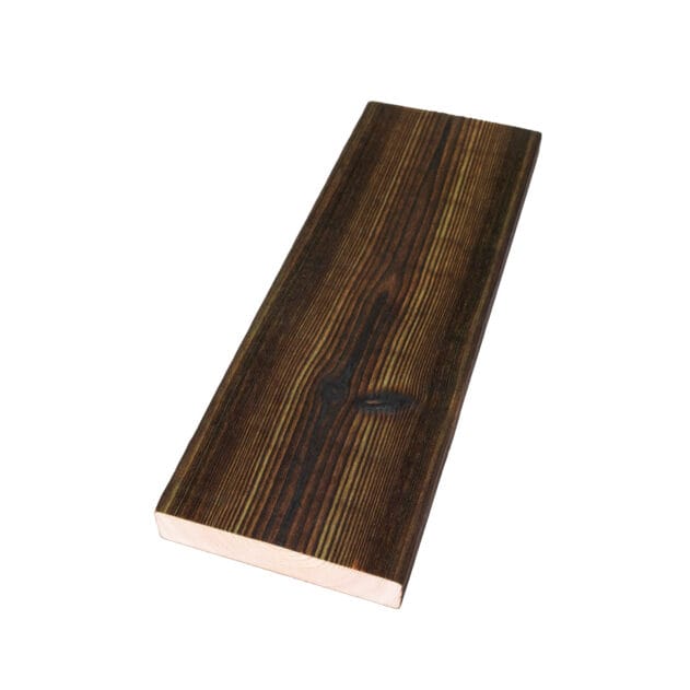 Sammal - Hiilletty, harjattu ja vihreäksi sävytetty puupinta - charred brushed and green tinted wood surface